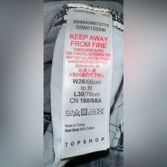 NWOT Topshop Jamie Skinny High Rise Jeans in Grey W26 L30 - Picture 9 of 10